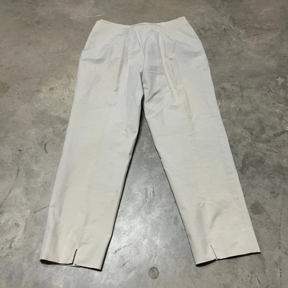 Piazza Sempione Audrey Pants Beige Cotton Lycra Made in Italy Size IT 46